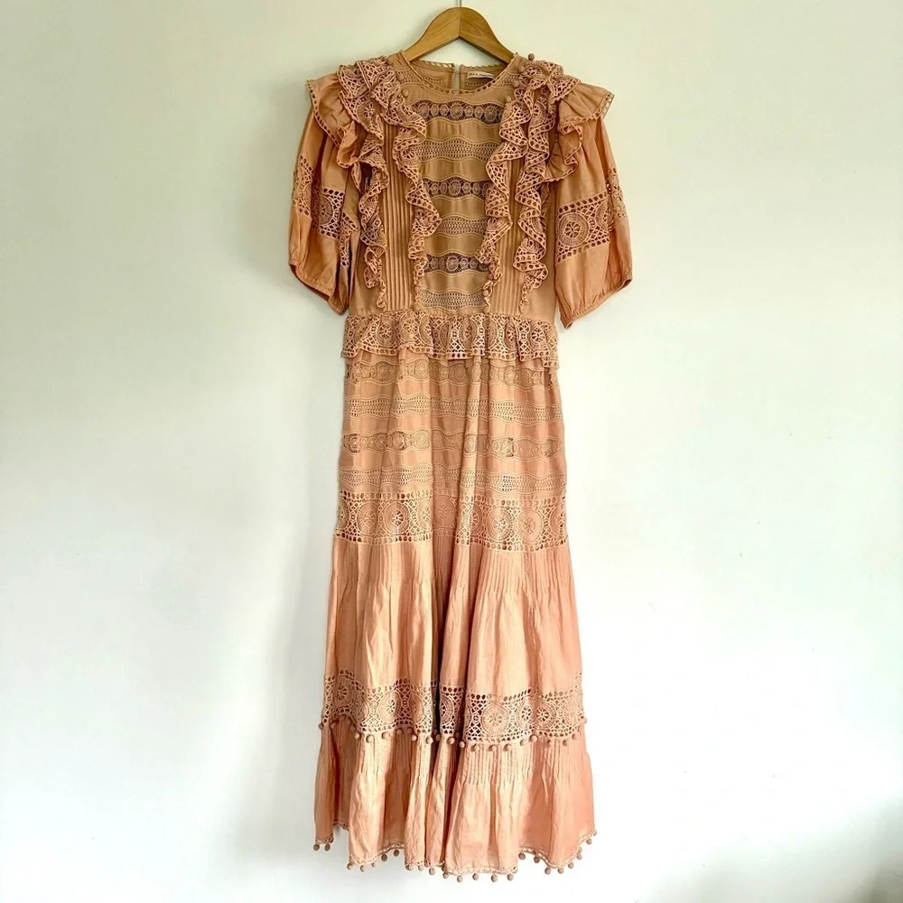 Ulla Johnson Guinivere Crochet-Trimmed Broderie Anglaise Cotton-Blend Maxi | XS - Picture 2 of 8